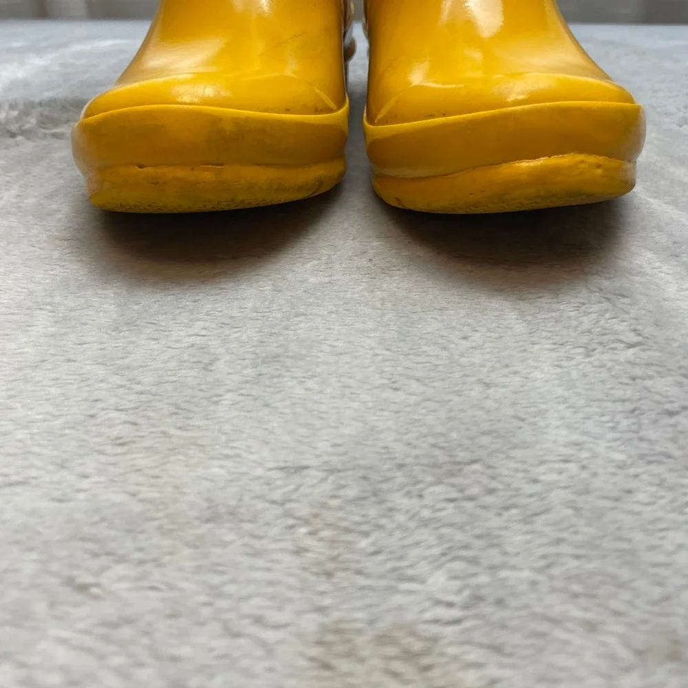 Hunter Kids Gloss Rain Boots Boys 2 Girls 3 Yellow Waterproof Outdoor Wellington